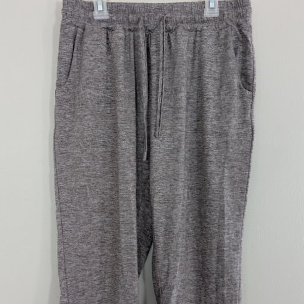 UEU Womens Elastic Waist High Rise Crop Wide Leg Loungewear Pants Size Medium